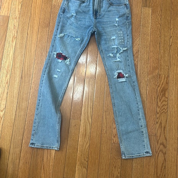 abercrombie kids Other - Distressed Blue Jeans with Red Accents
